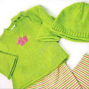 3-Piece Outfit: Sweater, Leggings, & Beanie Sz 18m